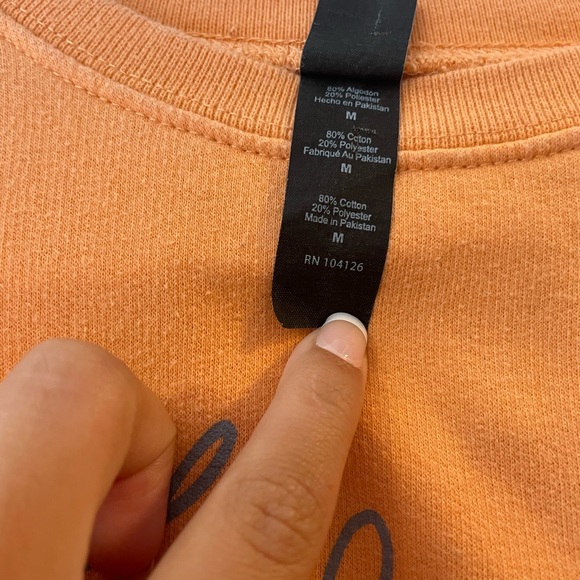 “life is beautiful” peachy/orange colored crew neck. - Picture 4 of 4